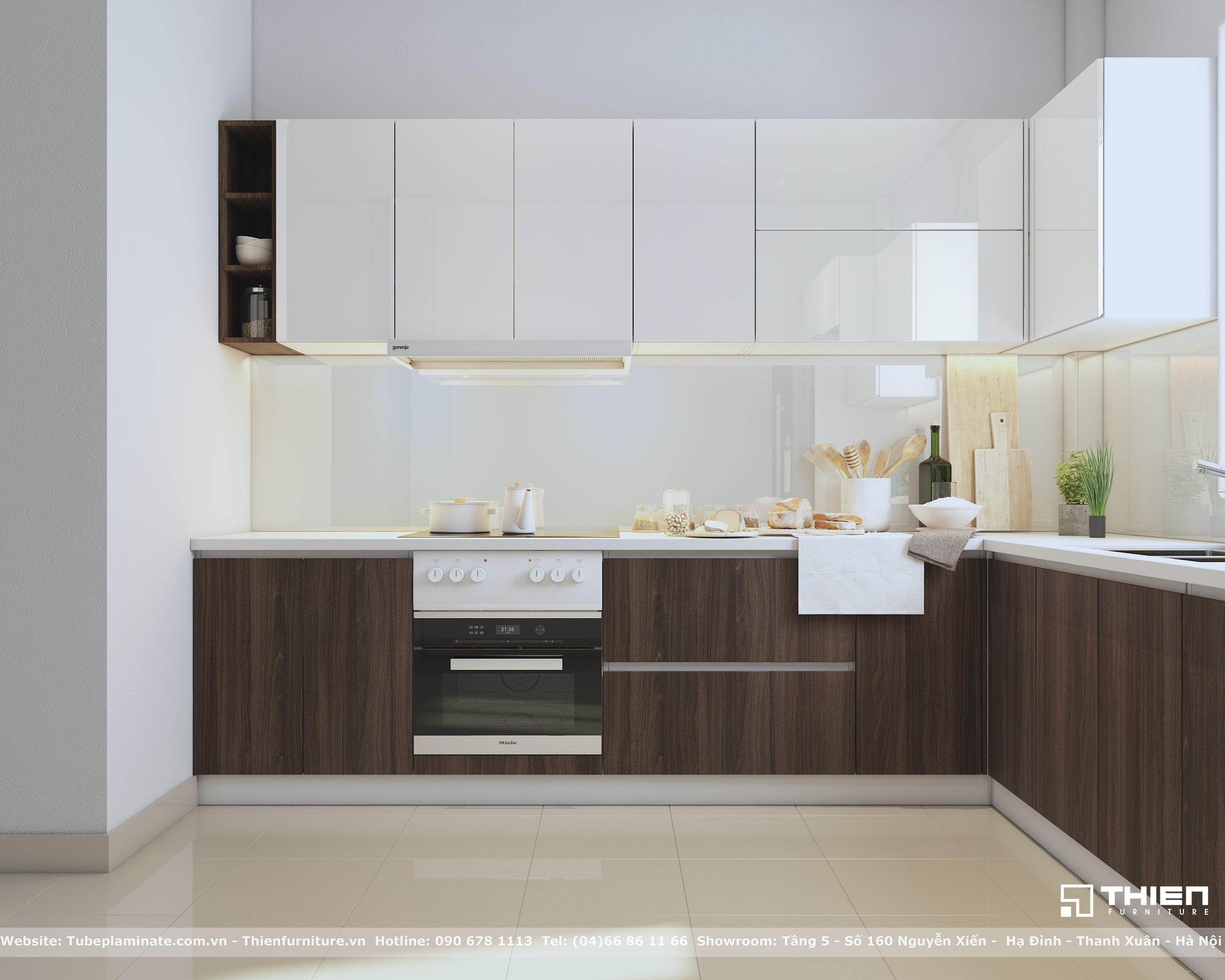 tủ bếp gỗ công nghiệp